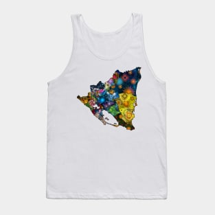 Spirograph Patterned Nicaragua Departments Map Tank Top